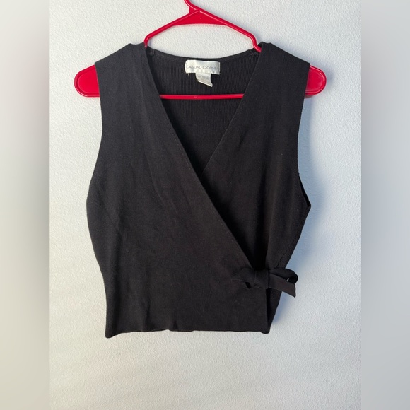 Casual Corner Tops - Casual Corner Black Wrap Tank Top